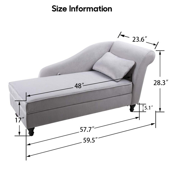 Chaise store lounge size